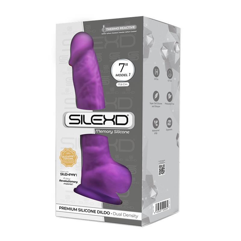 Dildo Realistic, silicon, albastru și mov, 17,7x3,8cm - Erotic Emporium