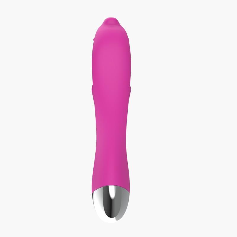 Vibrator, silicon, roz, 19 cm x 4,2 cm, 6 Funcții de Vibrare USB, A-Gusto Dolphin - Erotic Emporium