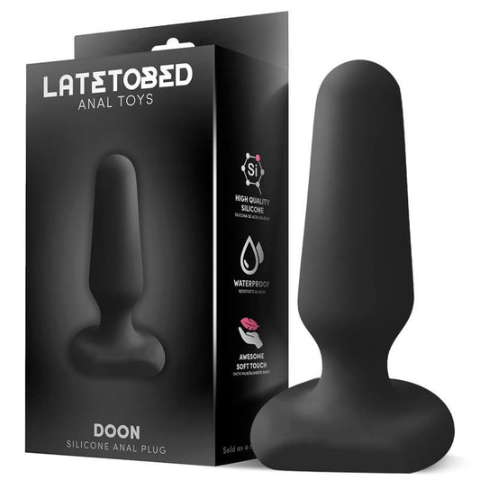 Plug anal, silicon, negru, 7cm x 4cm, LateToBed Doon - Erotic Emporium