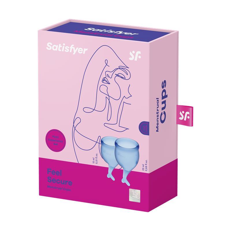 Cupă menstruală, Satisfyer Feel Secure, albastru, 2 bucăți - Erotic Emporium