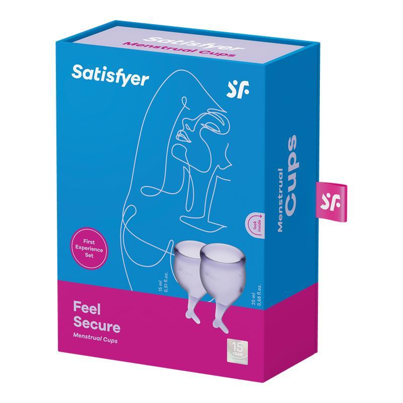 Cupă menstruală, Satisfyer Feel Secure, lila, 2 bucăți - Erotic Emporium