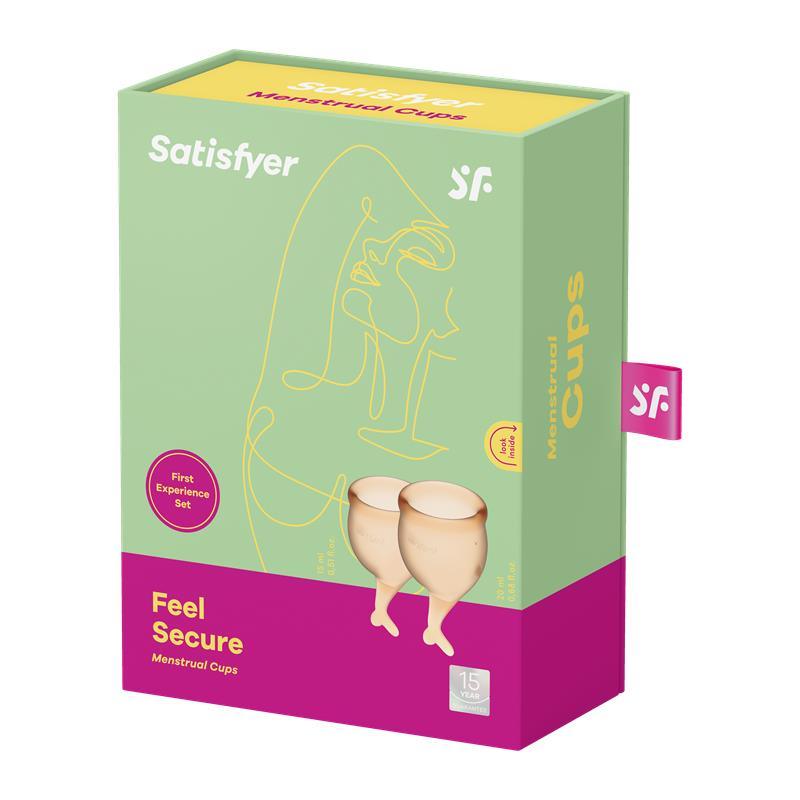 Cupă menstruală, Satisfyer Feel Secure, portocaliu, 2 bucăți - Erotic Emporium