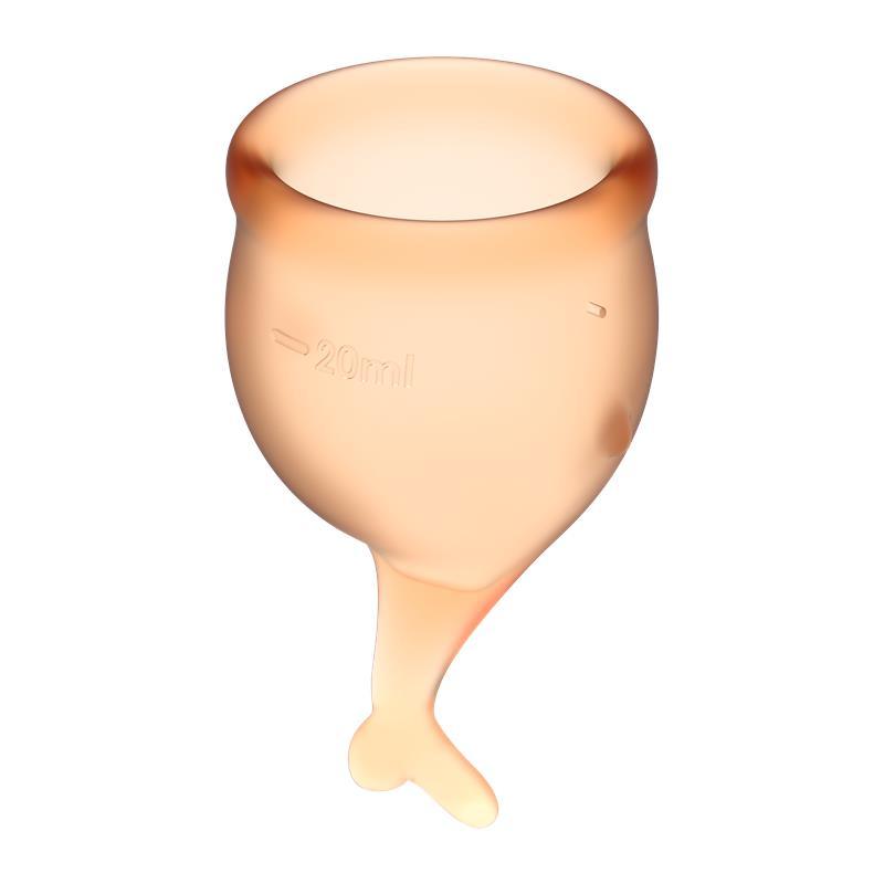 Cupă menstruală, Satisfyer Feel Secure, portocaliu, 2 bucăți - Erotic Emporium