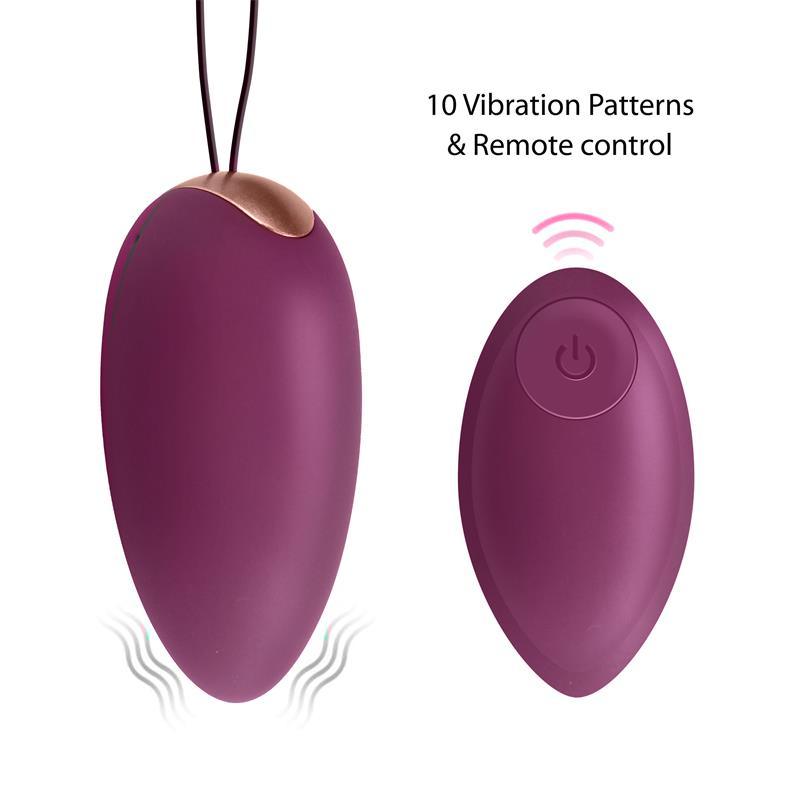 Ou kegel, silicon, mov, Vibrating Egg cu Telecomandă USB, Silicon, 8,3 cm x 3,15 cm x 3,15 cm, Engily Ross Garland 2.0 - Erotic Emporium