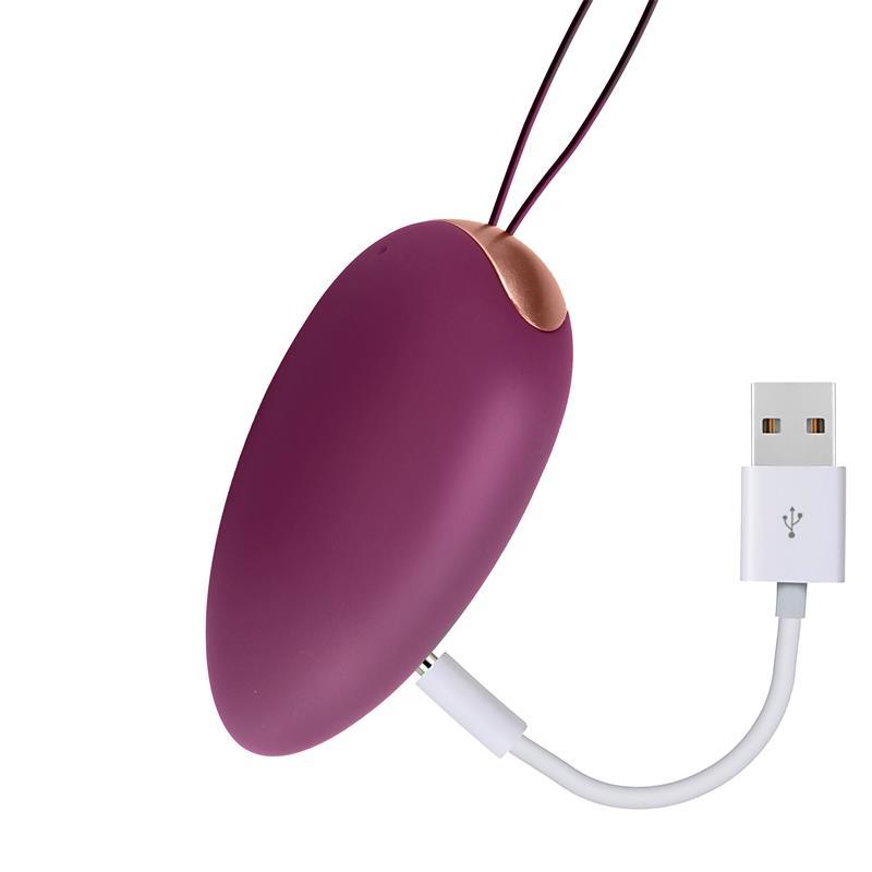 Ou kegel, silicon, mov, Vibrating Egg cu Telecomandă USB, Silicon, 8,3 cm x 3,15 cm x 3,15 cm, Engily Ross Garland 2.0 - Erotic Emporium