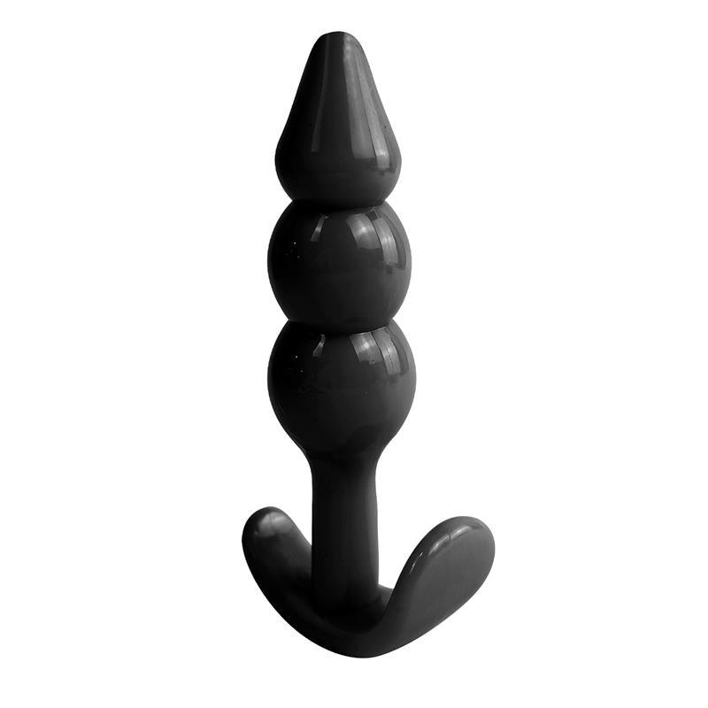 Plug anal prostata, TPE, negru, bază ancoră, 11.2cm x 7cm, LateToBed Gevil - Erotic Emporium