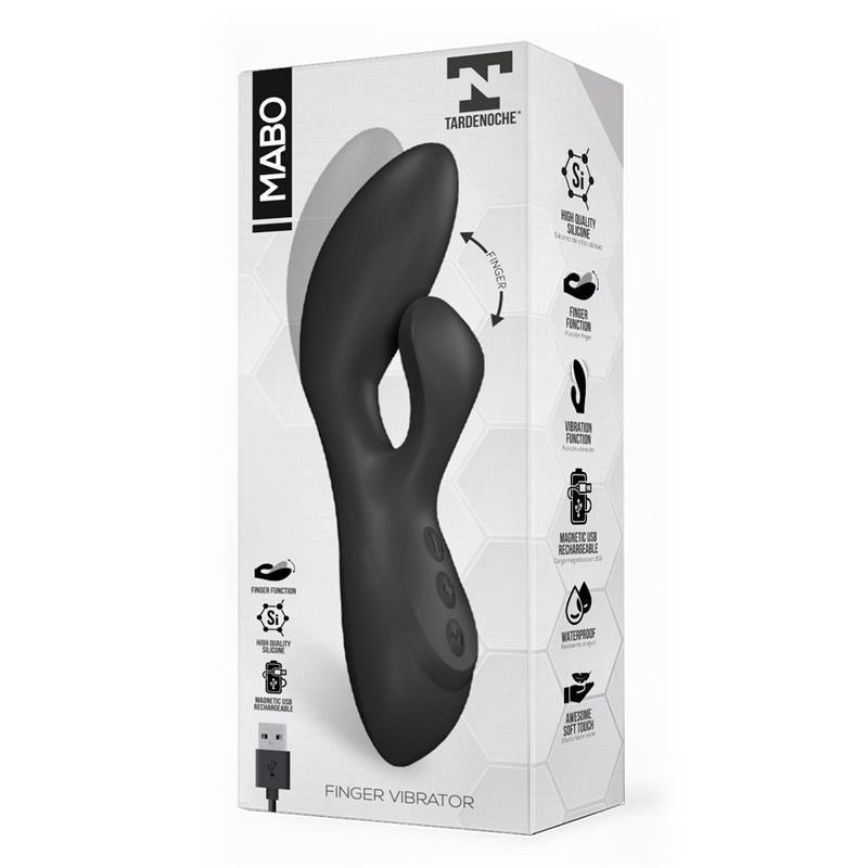 Vibrator, silicon, negru, USB, Tardenoche Mabo Finger G-Spot Vibe Unibody - Erotic Emporium