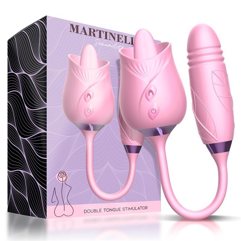 Vibrator clitoris, Martinella Double Tongue Clitoris Stimulator and Thrusting Egg - Erotic Emporium