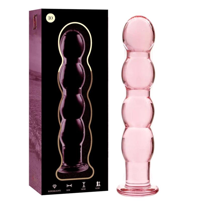 Nebula series by ibiza - model 10 dildo borosilicate glass 165 x 35 cm pink, 2, EroticEmporium.ro