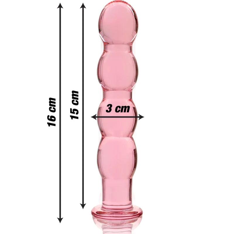 Nebula series by ibiza - model 10 dildo borosilicate glass 165 x 35 cm pink, 4, EroticEmporium.ro