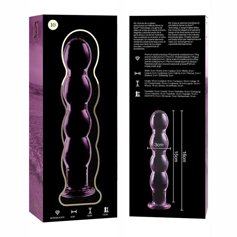 Nebula series by ibiza - model 10 dildo borosilicate glass 165 x 35 cm pink, 5, EroticEmporium.ro