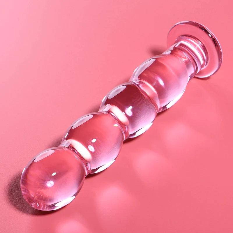 Nebula series by ibiza - model 10 dildo borosilicate glass 165 x 35 cm pink, 6, EroticEmporium.ro