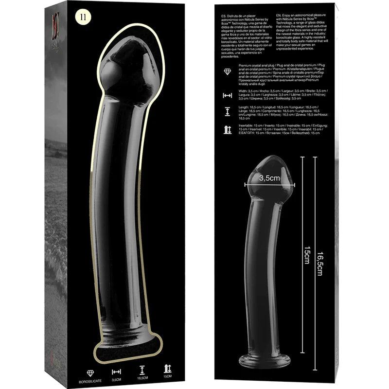 Nebula series by ibiza - model 11 dildo borosilicate glass 16 x 3 cm clear, 5, EroticEmporium.ro