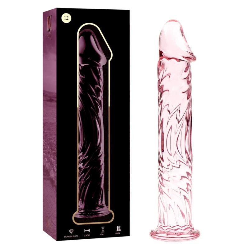 Nebula series by ibiza - model 12 dildo borosilicate glass 17 x 35 cm pink, 2, EroticEmporium.ro