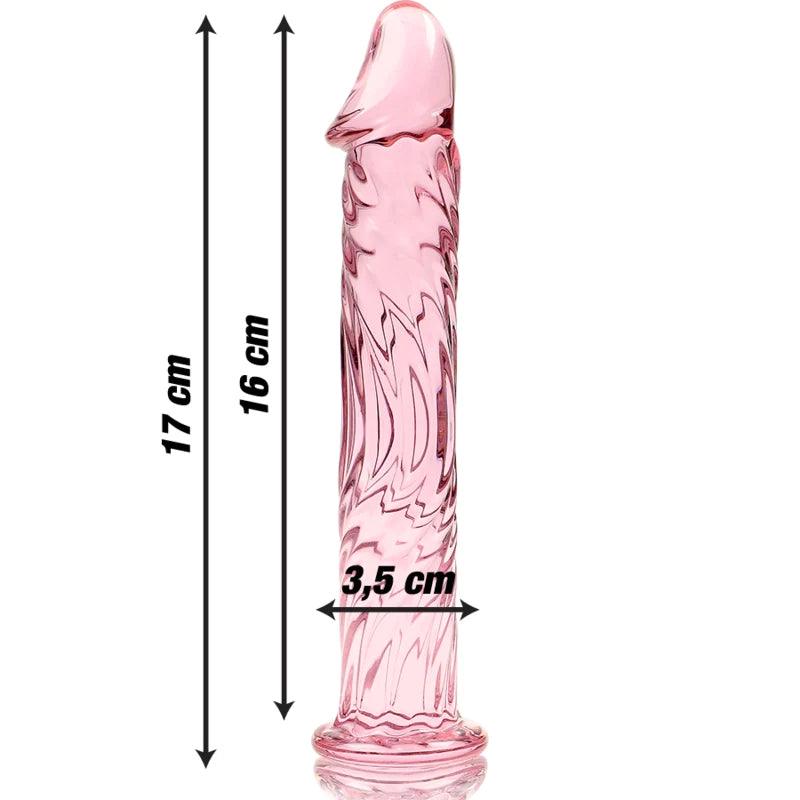 Nebula series by ibiza - model 12 dildo borosilicate glass 17 x 35 cm pink, 4, EroticEmporium.ro