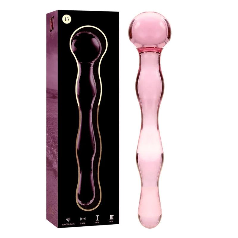 Nebula series by ibiza - model 13 dildo borosilicate glass 18 x 35 cm pink, 2, EroticEmporium.ro