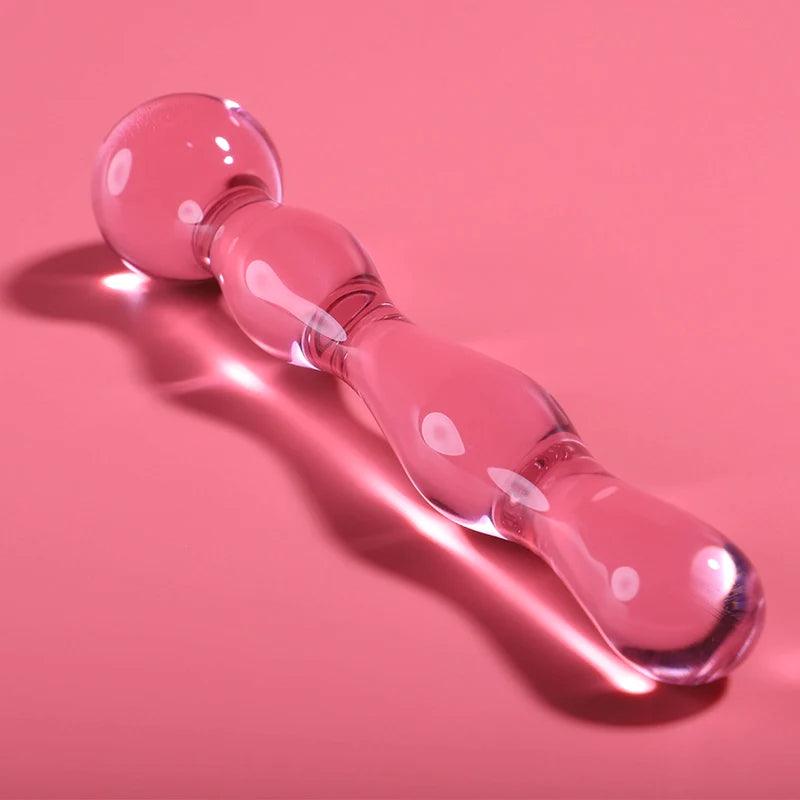 Nebula series by ibiza - model 13 dildo borosilicate glass 18 x 35 cm pink, 6, EroticEmporium.ro