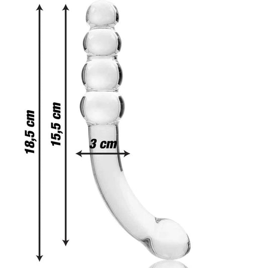 Nebula series by ibiza - model 14 dildo borosilicate glass 185 x 3 cm clear, 1, EroticEmporium.ro