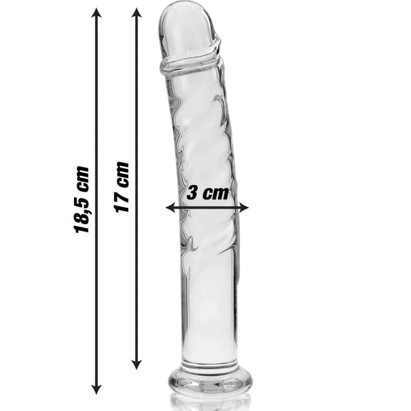 Nebula series by ibiza - model 16 dildo borosilicate glass 185 x 3 cm clear, 1, EroticEmporium.ro