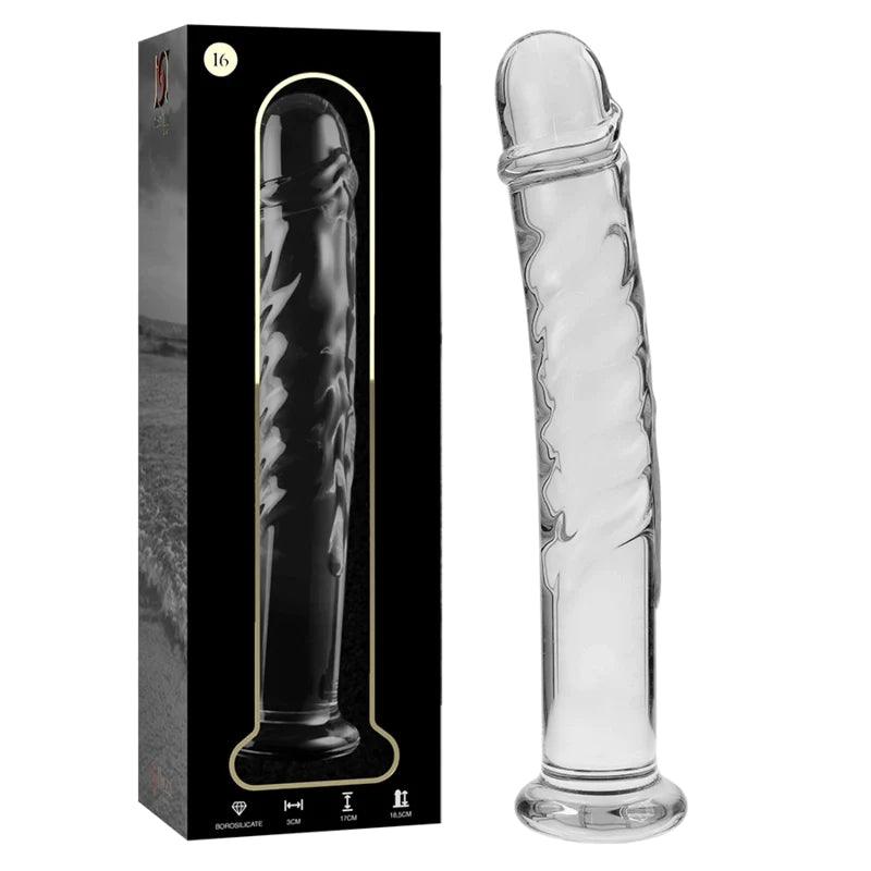 Nebula series by ibiza - model 16 dildo borosilicate glass 185 x 3 cm clear, 2, EroticEmporium.ro