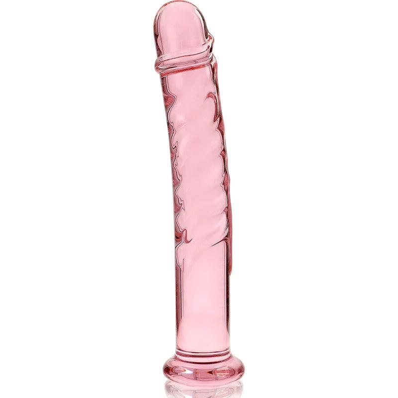 Nebula series by ibiza - model 16 dildo borosilicate glass 185 x 3 cm pink, 3, EroticEmporium.ro