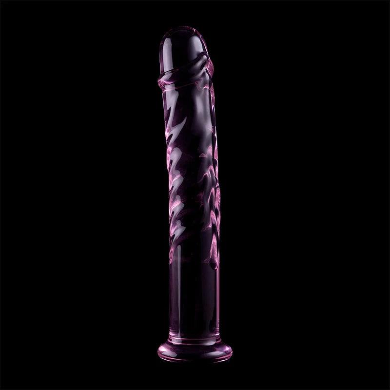 Nebula series by ibiza - model 16 dildo borosilicate glass 185 x 3 cm pink, 7, EroticEmporium.ro