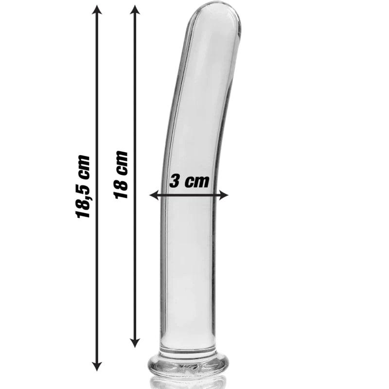 Nebula series by ibiza - model 17 dildo borosilicate glass 185 x 3 cm clear, 1, EroticEmporium.ro