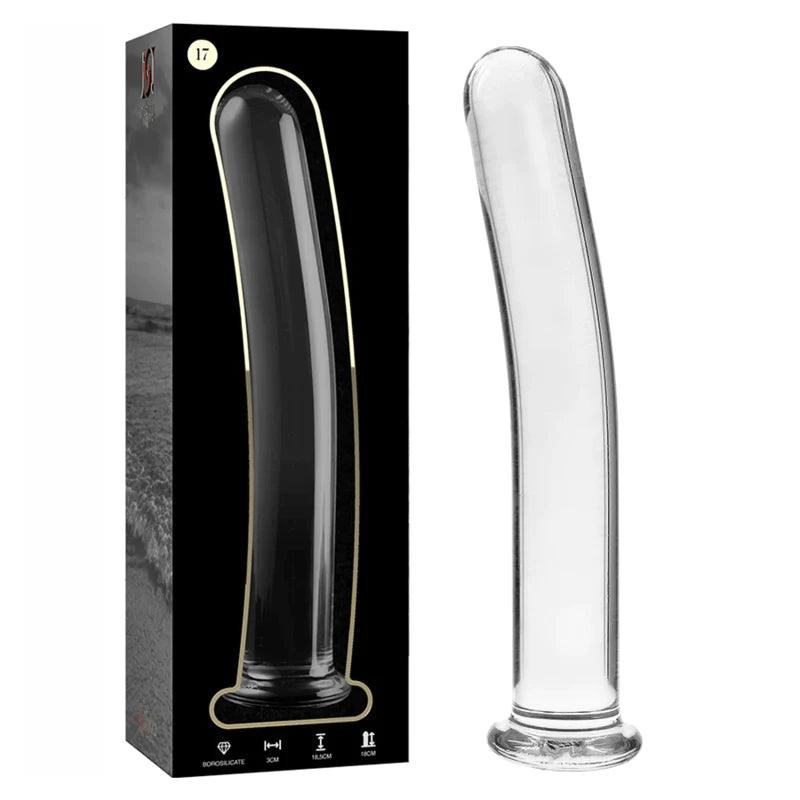 Nebula series by ibiza - model 17 dildo borosilicate glass 185 x 3 cm clear, 2, EroticEmporium.ro