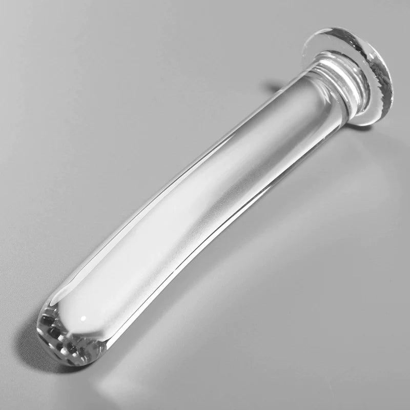 Nebula series by ibiza - model 17 dildo borosilicate glass 185 x 3 cm clear, 6, EroticEmporium.ro