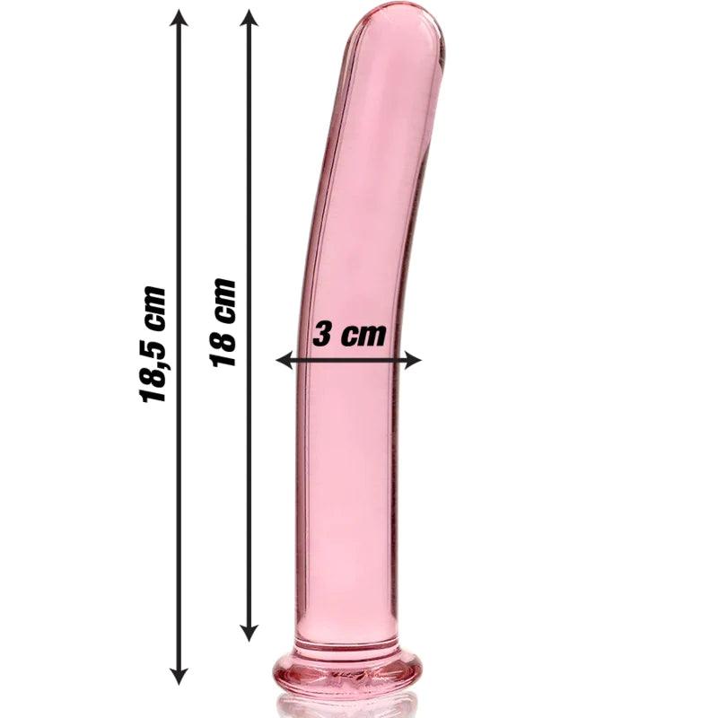 Nebula series by ibiza - model 17 dildo borosilicate glass 185 x 3 cm pink, 4, EroticEmporium.ro