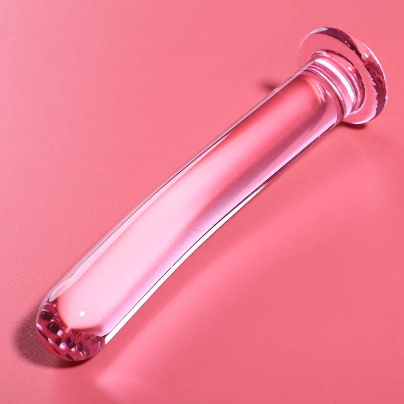 Nebula series by ibiza - model 17 dildo borosilicate glass 185 x 3 cm pink, 6, EroticEmporium.ro