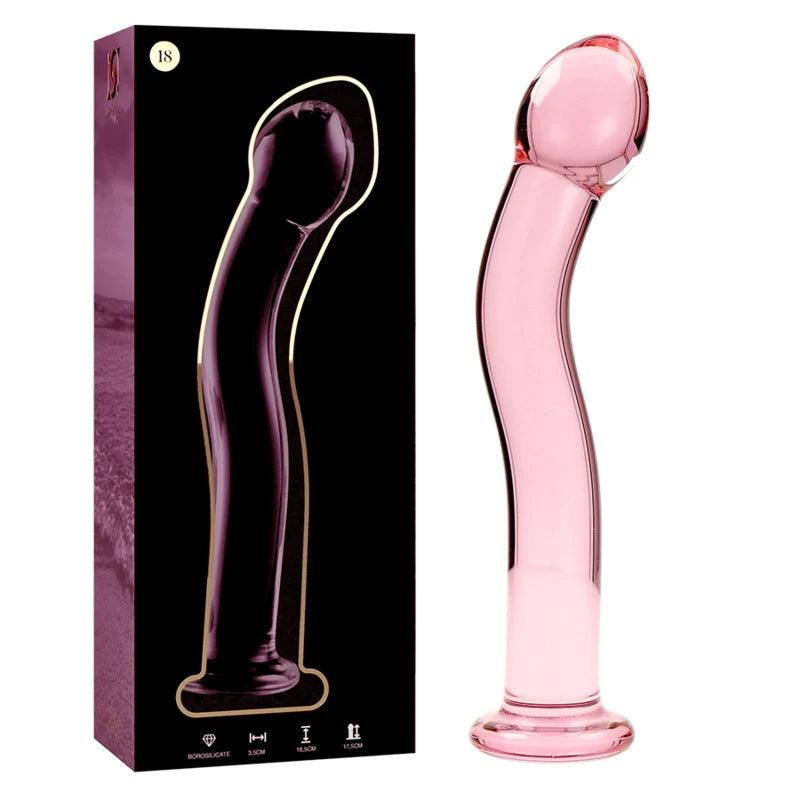 Nebula series by ibiza - model 18 dildo borosilicate glass 185 x 35 cm pink, 2, EroticEmporium.ro