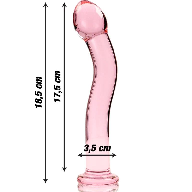 Nebula series by ibiza - model 18 dildo borosilicate glass 185 x 35 cm pink, 4, EroticEmporium.ro