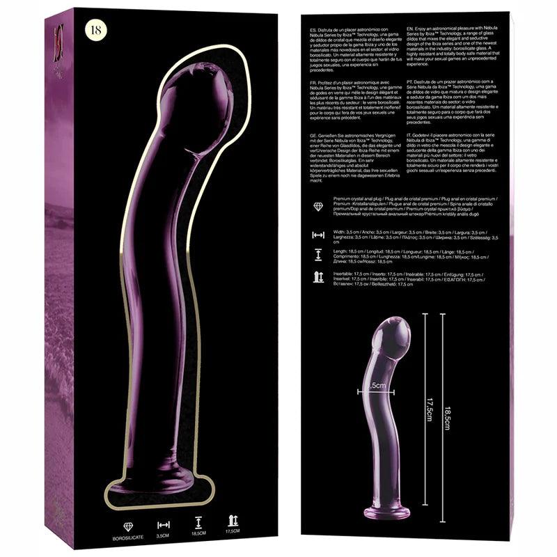 Nebula series by ibiza - model 18 dildo borosilicate glass 185 x 35 cm pink, 5, EroticEmporium.ro