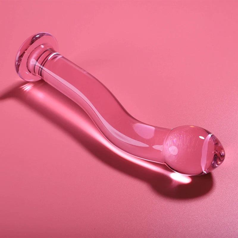 Nebula series by ibiza - model 18 dildo borosilicate glass 185 x 35 cm pink, 6, EroticEmporium.ro