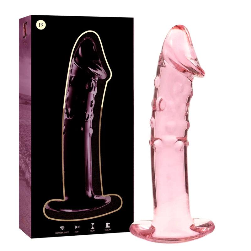 Nebula series by ibiza - model 19 dildo borosilicate glass 185 x 4 cm pink, 2, EroticEmporium.ro