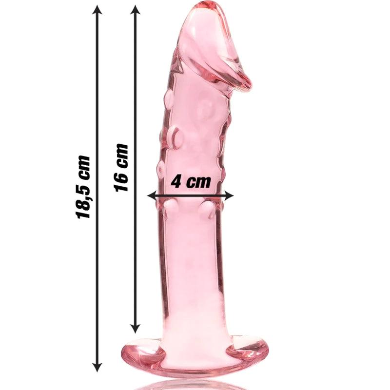 Nebula series by ibiza - model 19 dildo borosilicate glass 185 x 4 cm pink, 4, EroticEmporium.ro