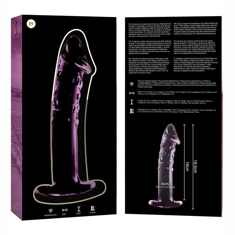 Nebula series by ibiza - model 19 dildo borosilicate glass 185 x 4 cm pink, 5, EroticEmporium.ro