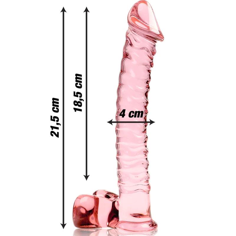 Nebula series by ibiza - model 23 dildo borosilicate glass 215 x 4 cm pink, 4, EroticEmporium.ro