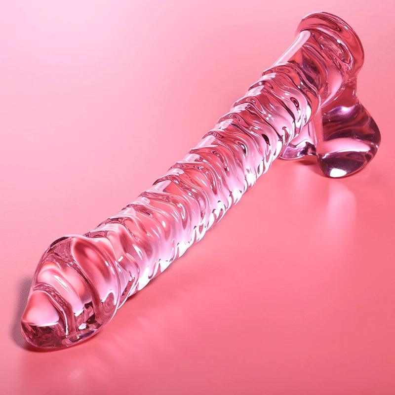 Nebula series by ibiza - model 23 dildo borosilicate glass 215 x 4 cm pink, 6, EroticEmporium.ro