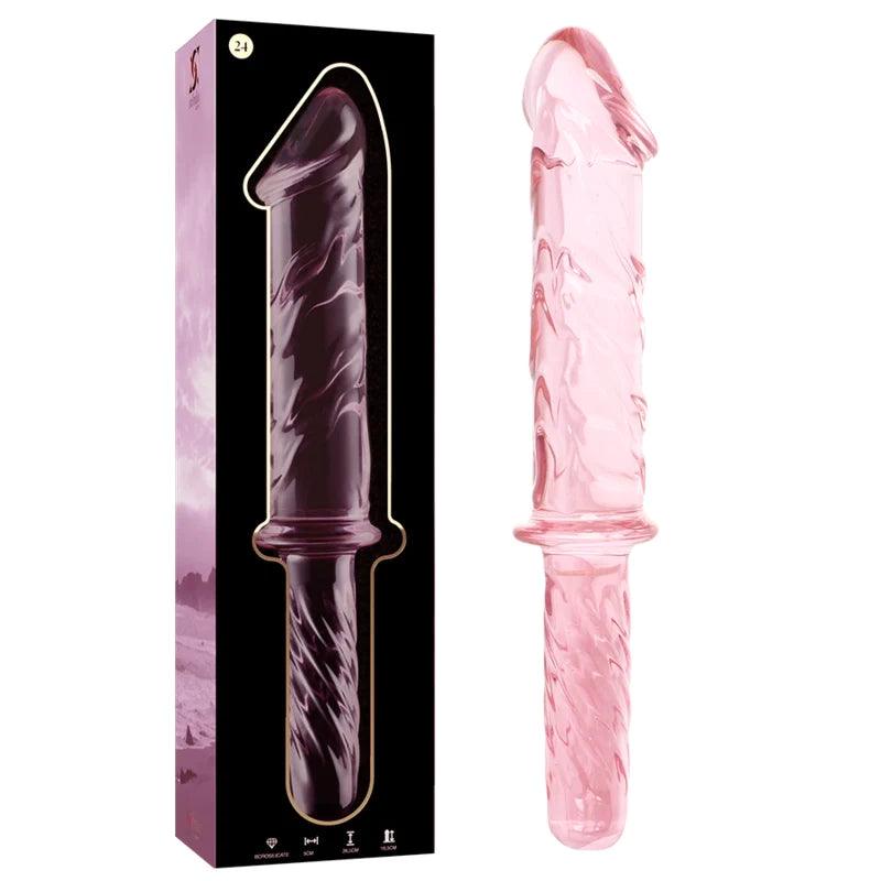 Nebula series by ibiza - model 24 dildo borosilicate glass 285 x 5 cm pink, 2, EroticEmporium.ro