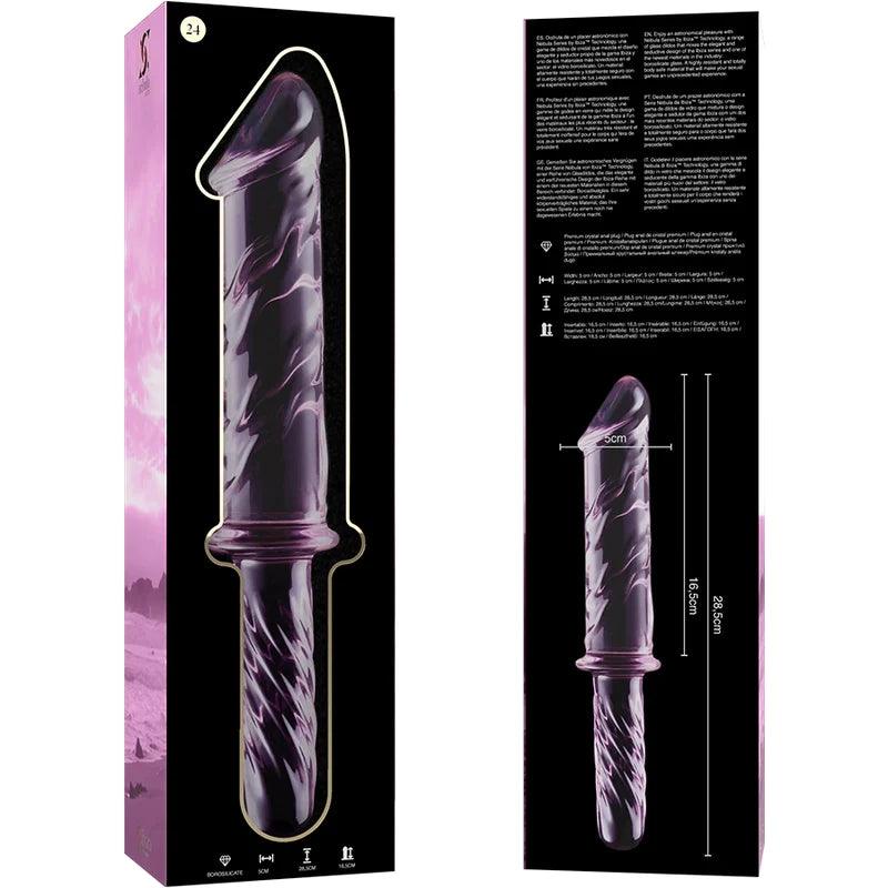 Nebula series by ibiza - model 24 dildo borosilicate glass 285 x 5 cm pink, 5, EroticEmporium.ro