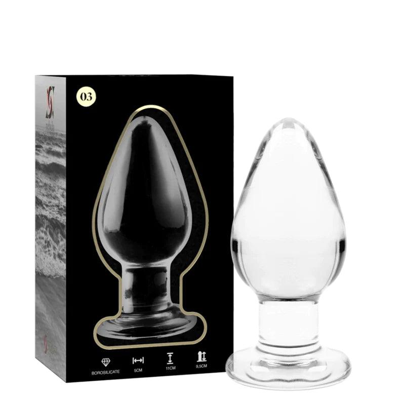 Nebula series by ibiza - model 3 anal plug borosilicate glass 11 x 5 cm transparent, 2, EroticEmporium.ro