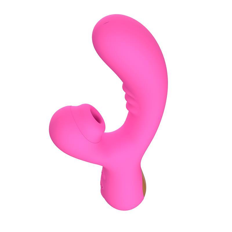 Vibrator G Spot, silicon, roz, 22,2 cm x 4 cm, Action No. Twenty G&Spot Vibe with Clitoris Sucker USB Silicon - Erotic Emporium
