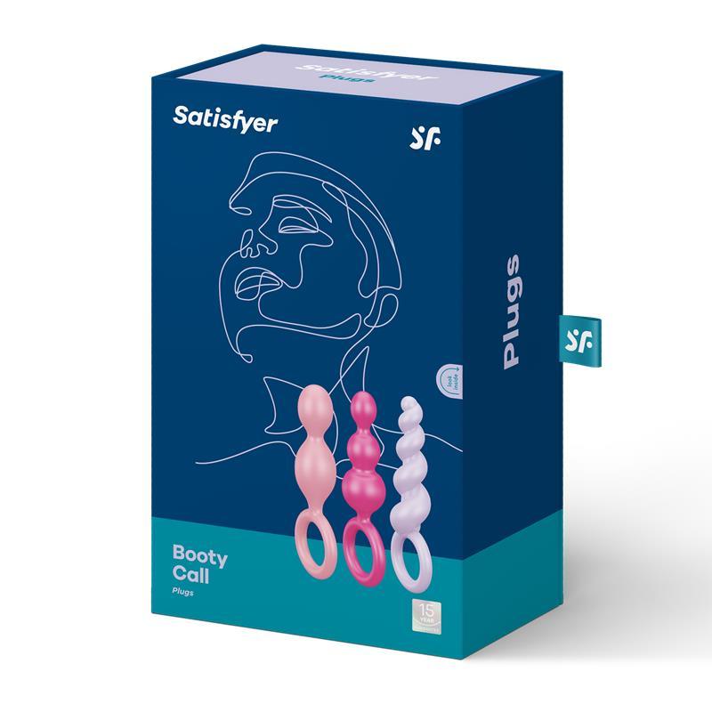 Satisfyer, Pachet 3 Pluguri Anale Silicon Colorate - Erotic Emporium