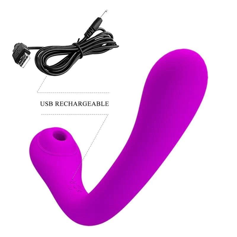 PRETTY LOVE - ALEX VIBRATOR AND CLITORIS SUCKER LILAC, 5, EroticEmporium.ro