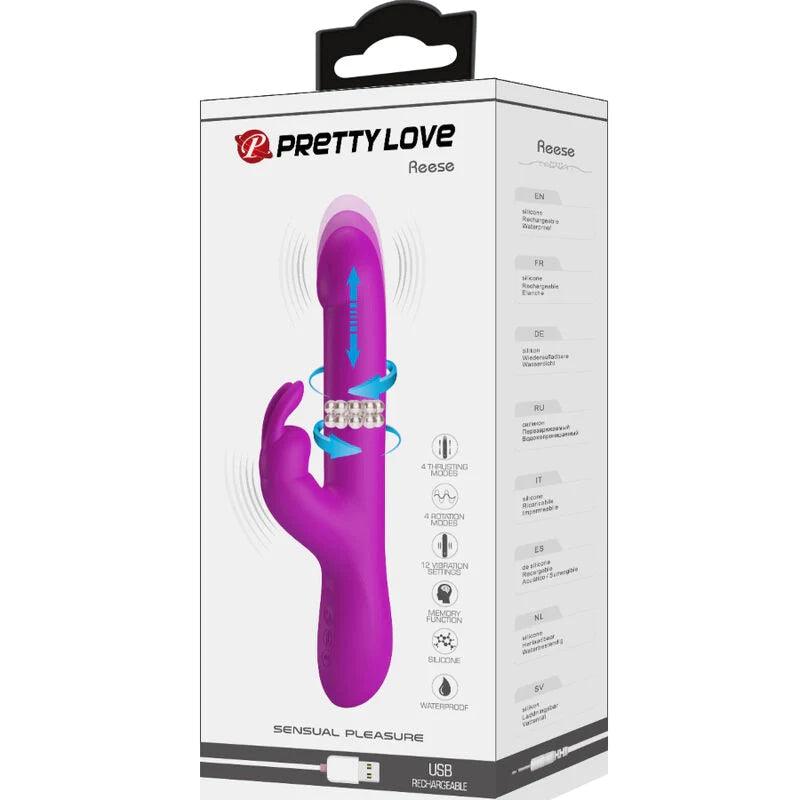 PRETTY LOVE - REESE VIBRATOR WITH PURPLE ROTATION, 10, EroticEmporium.ro