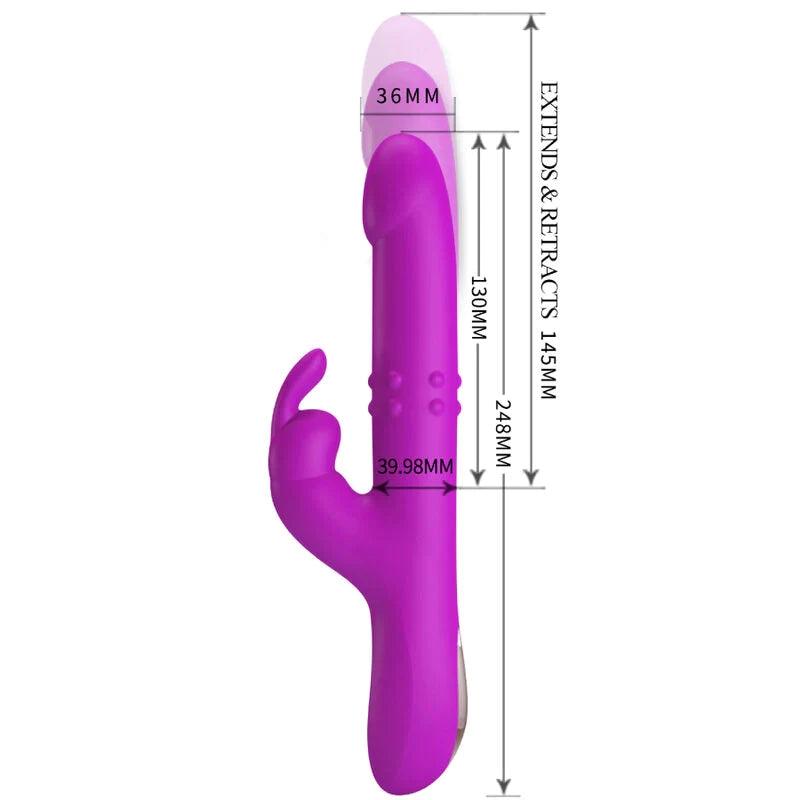 PRETTY LOVE - REESE VIBRATOR WITH PURPLE ROTATION, 6, EroticEmporium.ro