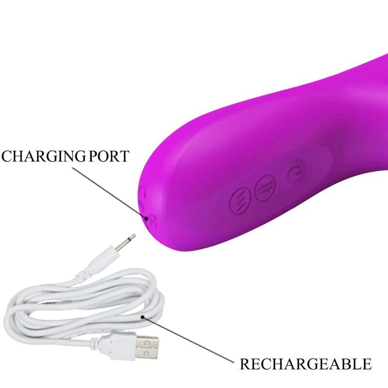 PRETTY LOVE - REESE VIBRATOR WITH PURPLE ROTATION, 9, EroticEmporium.ro