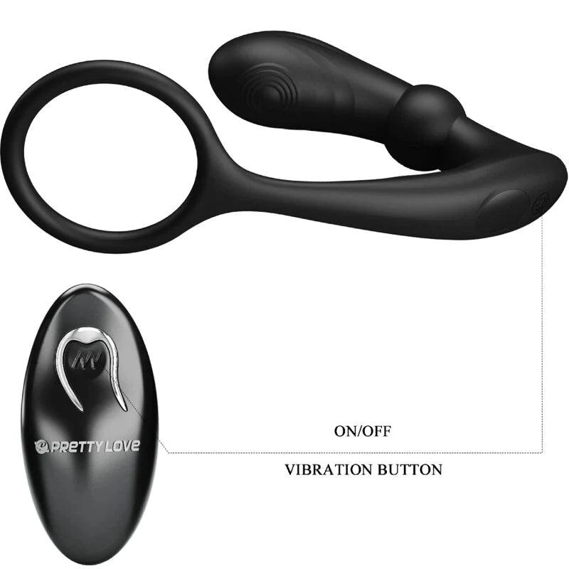 PRETTY LOVE - WARREN BLACK ANAL RING  VIBRATOR, 6, EroticEmporium.ro